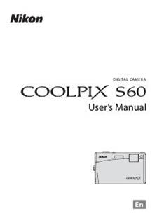 Nikon Coolpix S60 manual. Camera Instructions.